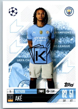 fotbalová kartička 2024-25 Topps Match Attax UEFA Club Competitions 15 Nathan Aké (Manchester City)