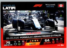 2021 Topps Formule 1 Turbo Attax Live Action 146 Nicholas Latifi Williams