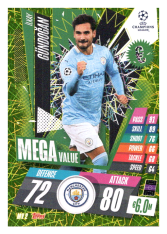 fotbalová kartička 2020-21 Topps Match Attax Champions League Extra Mega Value MV2 Ilkay Gündogan Manchester City