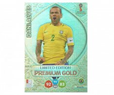 Fotbalová kartička Panini Adrenalynl XL World Cup Russia 2018 Limited Edition Premium Gold Dani Alves