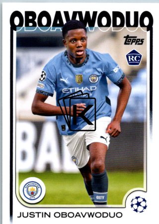 fotbalová kartička 2024-25 Topps UEFA Club Competitions Flagship 144 Justin Oboavwoduo RC Manchester City