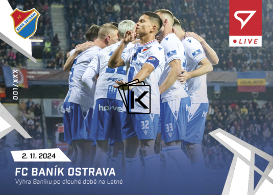 fotbalová kartička 2024-25 SportZoo Chance Liga Live L-18 FC Baník Ostrava