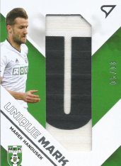 2020-21 SportZoo Fortuna Liga Unique Mark UM20 Marek Hanousek Letter U 5/8 MFK Karviná