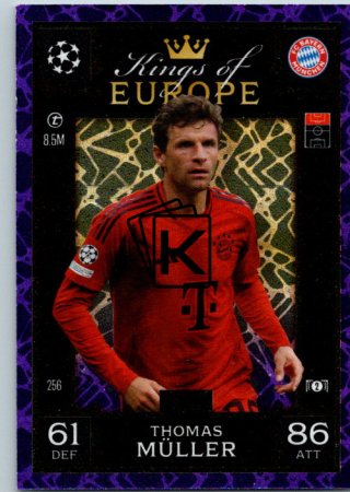 Fotbalová kartička 2024-25 Topps Match Attax EXTRA UEFA Club Competitions Kings of Europe 256.  Thomas Müller (FC Bayern München)