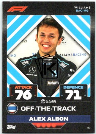 2022 Topps Formule 1 Turbo Attax 80 Alex Albon (Williams)