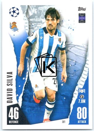 Fotbalová kartička 2023-24 Topps Match Attax UEFA Club Competitions 301 David Silva Real Sociedad de Fútbol