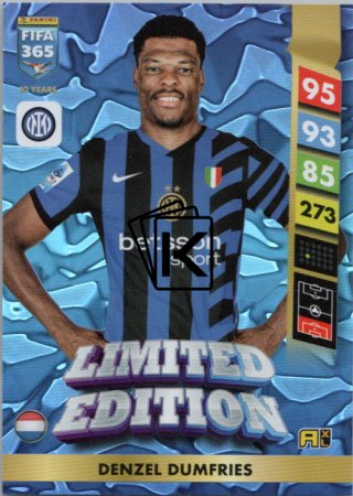 Limitovaná kartička Panini FIFA 365 2025 Adrenalyn XL Denzel Dumfries Inter Milan