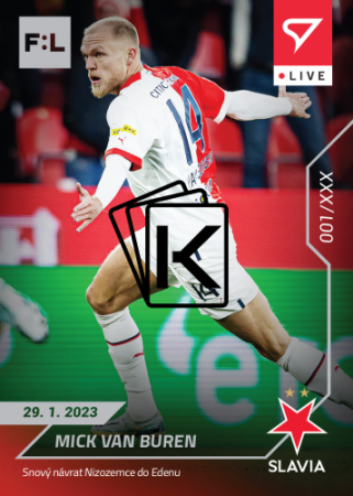 fotbalová kartička SportZoo 2022-23 Live L-066 Mick Van Buren SK Slavia Praha