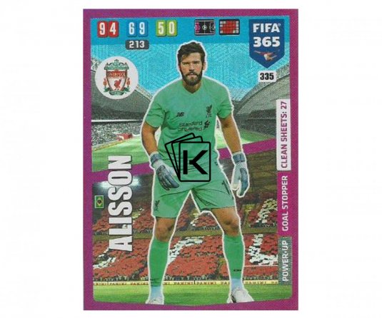 Fotbalová kartička Panini FIFA 365 – 2020 Goal Stopper 335 Alisson Liverpool FC