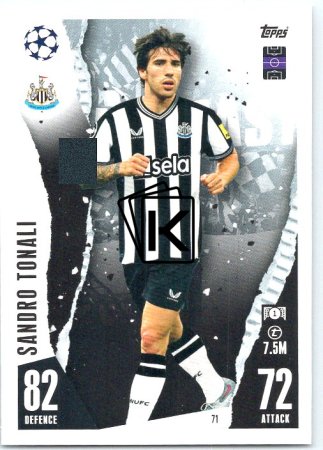 Fotbalová kartička 2023-24 Topps Match Attax UEFA Club Competitions 71	Sandro Tonali Newcastle United