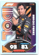 2022 Topps Formule 1Turbo Attax F1 Idol 336 Sergio Perez (Red Bull Racing)