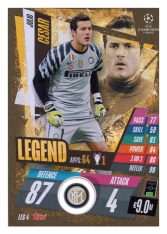 fotbalová kartička Topps Match Attax Champions League Match Attax Legend LEG4 Julio Cesar Inter Milan