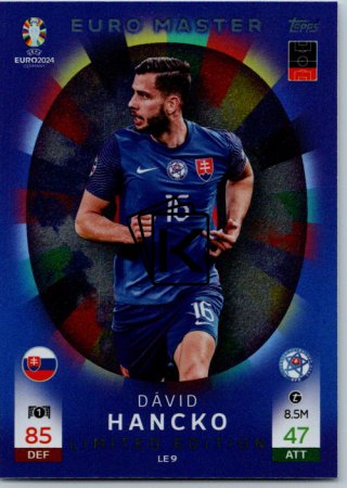 fotbalová karta Topps Match Attax EURO 2024 EURO Master Limited Edition LE 9. Dávid Hancko (Slovakia)