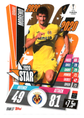 fotbalová kartička 2020-21 Topps Match Attax Champions League STAR17 Gerard Moreno Villarreal CF