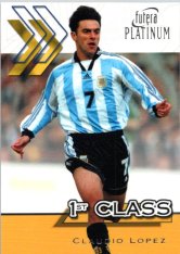 2001 Futera Platinum 1st Class 18 Claudio Lopez Argentina