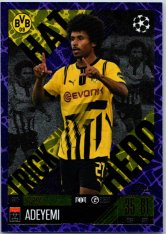 Fotbalová kartička 2024-25 Topps Match Attax EXTRA UEFA Club Competitions Hat Trick Hero 330.  Karim Adeyemi (Borussia Dortmund)