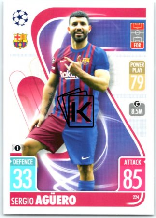 fotbalová kartička 2021-22 Topps Match Attax UEFA Champions 224 Sergio Aguero FC Barcelona