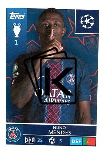 2025-26 Topps Champions League   Paris Saint-Germain 358 Nuno Mendes