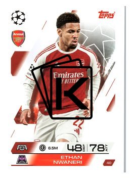 fotbalová kartička 2025-26 Topps Match Attax UCC 40 Ethan Nwaneri (Arsenal)