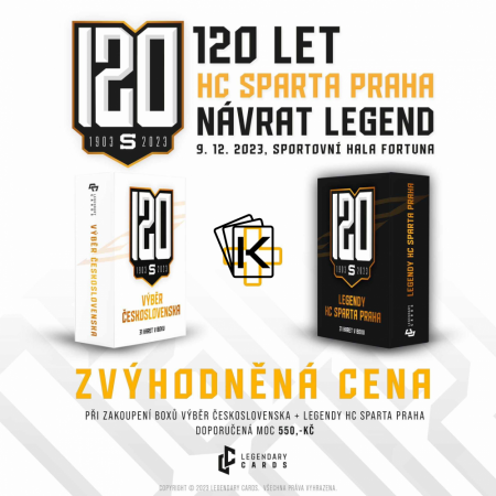 2023 Legendary Cards 120 Let Legendy HC Sparta Praha - Legendy Československa Combo Set