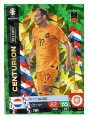 fotbalová karta Topps Match Attax EURO 2024 Green parallel Centurion CC 7 Daley Blind (Netherlands)