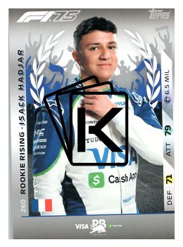 2025 Topps Turbo Attax F1 VCARB Rookie Rising HP 260 Isack Hadjar