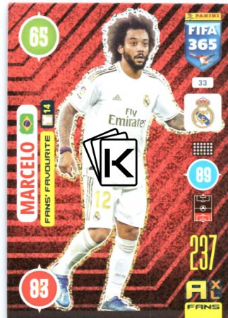 fotbalová karta Panini Adrenalyn XL FIFA 365 2021 Fans´ Favourite  33 Marcelo Real Madrid CF