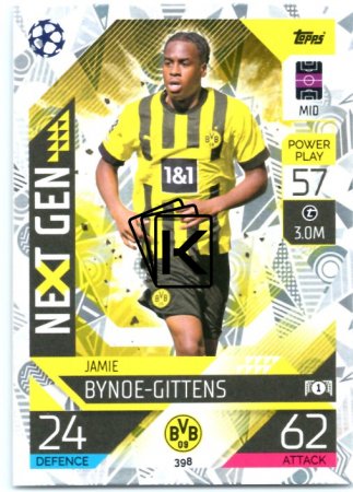 Fotbalová kartička 2022-23 Topps Match Attax UCL Next Gen 398 Jamie Bynoe-Gittens - Borussia Dortmund