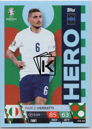 fotbalová karta Topps Match Attax EURO 2024 ITA10 Marco Verratti (Italy)  -  Hero