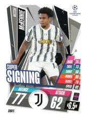 fotbalová kartička 2020-21 Topps Match Attax Champions League SIGN5 Weston McKennie Juventus