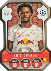 fotbalová kartička 2024-25 Topps Match Attax UEFA Club Competitions Topps Chrome Pro Elite SH12 Loïs Openda (RB Leipzig)