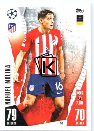 Fotbalová kartička 2023-24 Topps Match Attax UEFA Club Competitions 156 Nahuel Molina Atlético de Madrid