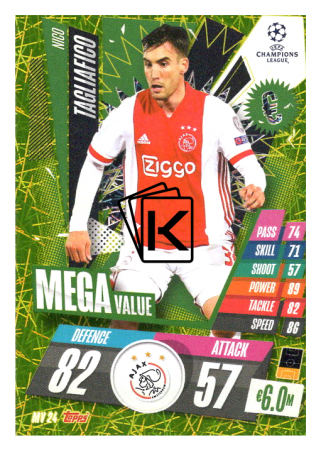 fotbalová kartička 2020-21 Topps Match Attax Champions League Extra Mega Value MV24 Nico Tagliafico AFC Ajax