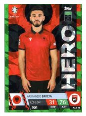 fotbalová karta Topps Match Attax EURO 2024 Green parallel Hero ALB 18 Armando Broja (Albania)