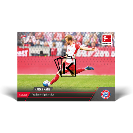 Fotbalová kartička 2023-24 Topps Now Bundesliga 007 Harry Kane First Hattrick  FC Bayern Munchen