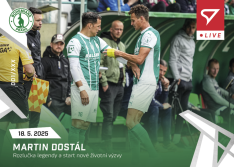 fotbalová kartička 2024-25 SportZoo Chance Liga Live L-63 Martin Dostál Bohemians Praha