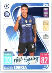 fotbalová kartička 2021-22 Topps Match Attax UEFA Champions League Update New Signing NS9 Joaquin Correa Inter Milan