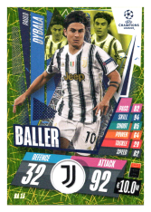fotbalová kartička 2020-21 Topps Match Attax Champions League Extra Baller BA13 Paulo Dybala Juventus