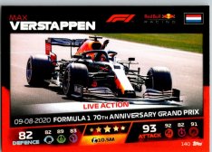 2021 Topps Formule 1 Turbo Attax Live Action 140 Max Verstappen Redbull Racing