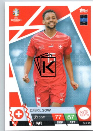 fotbalová karta Topps Match Attax EURO 2024 SUI10 Djibril Sow (Switzerland)