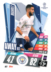 fotbalová kartička 2020-21 Topps Match Attax Champions League Extra Away Kit AK2 Ryad Mahrez Manchester City
