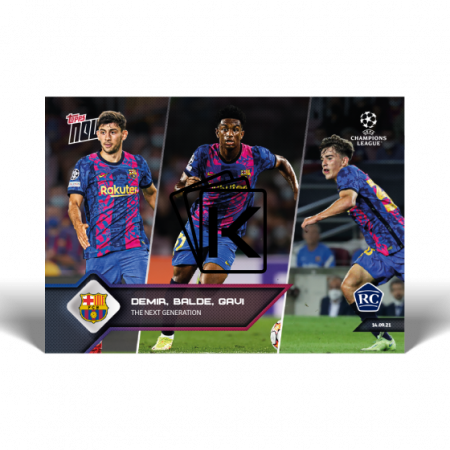 Fotbalová kartička Topps Now 2021-22 UCL 18 Demir Balde Gavi Next Generation FC Barcelona RC