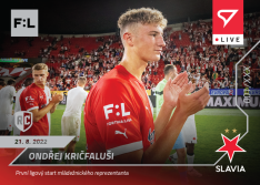 fotbalová kartička SportZoo 2022-23 Live L-022 Ondřej Kričfaluši SK Slavia Praha RC