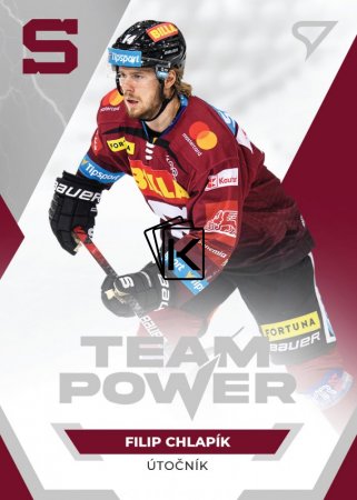 hokejová kartička 2021-22 SportZoo Tipsport Extraliga Team Power TP-09 Filip Chlapík HC Sparta Praha