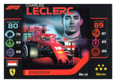 2020 Topps Formule 1 Turbo Attax 19 Speedster Charles Leclerc Scuderia Ferrari Team