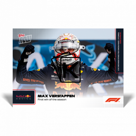 kartička Formule 1 Topps Now 2021 4 Max Verstappen First win of the season Redbull Racing
