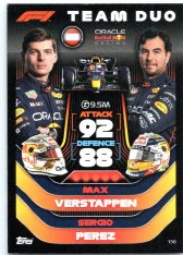 2022 Topps Formule 1Turbo Attax F1 Team Duo156 Max Verstappen / Sergio Perez (Red Bull