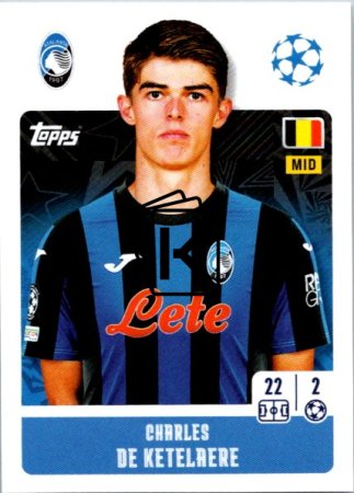 2024-25 Topps Champions League 85 Charles De Ketelaere (Atalanta BC)