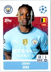 2024-25 Topps Champions League 282 Jérémy Doku (Manchester City)