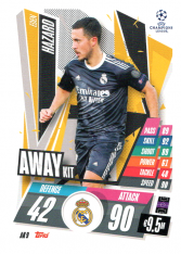 fotbalová kartička 2020-21 Topps Match Attax Champions League Extra Away Kit AK9 Eden Hazard Real Madrid CF